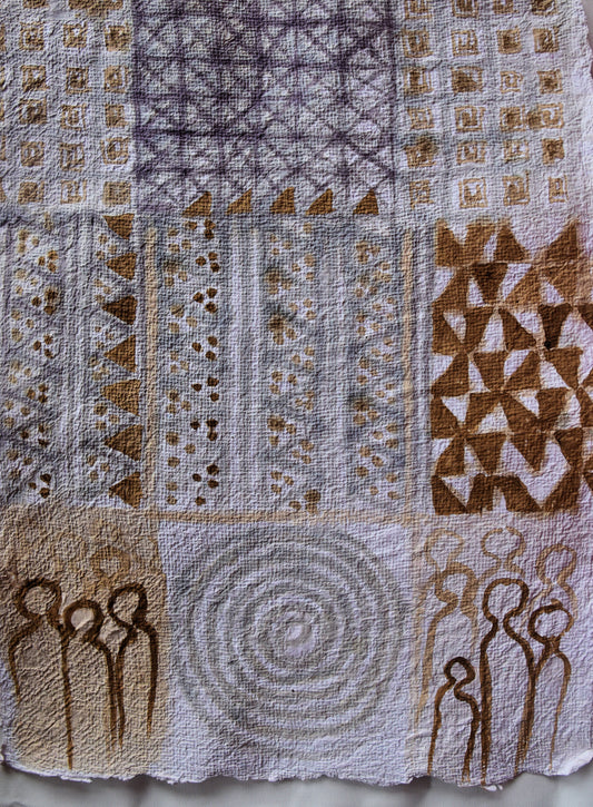 Conversation with Humanity | Coffee, Tea, and Sobo on Handmade Paper | 38 x 50 cm